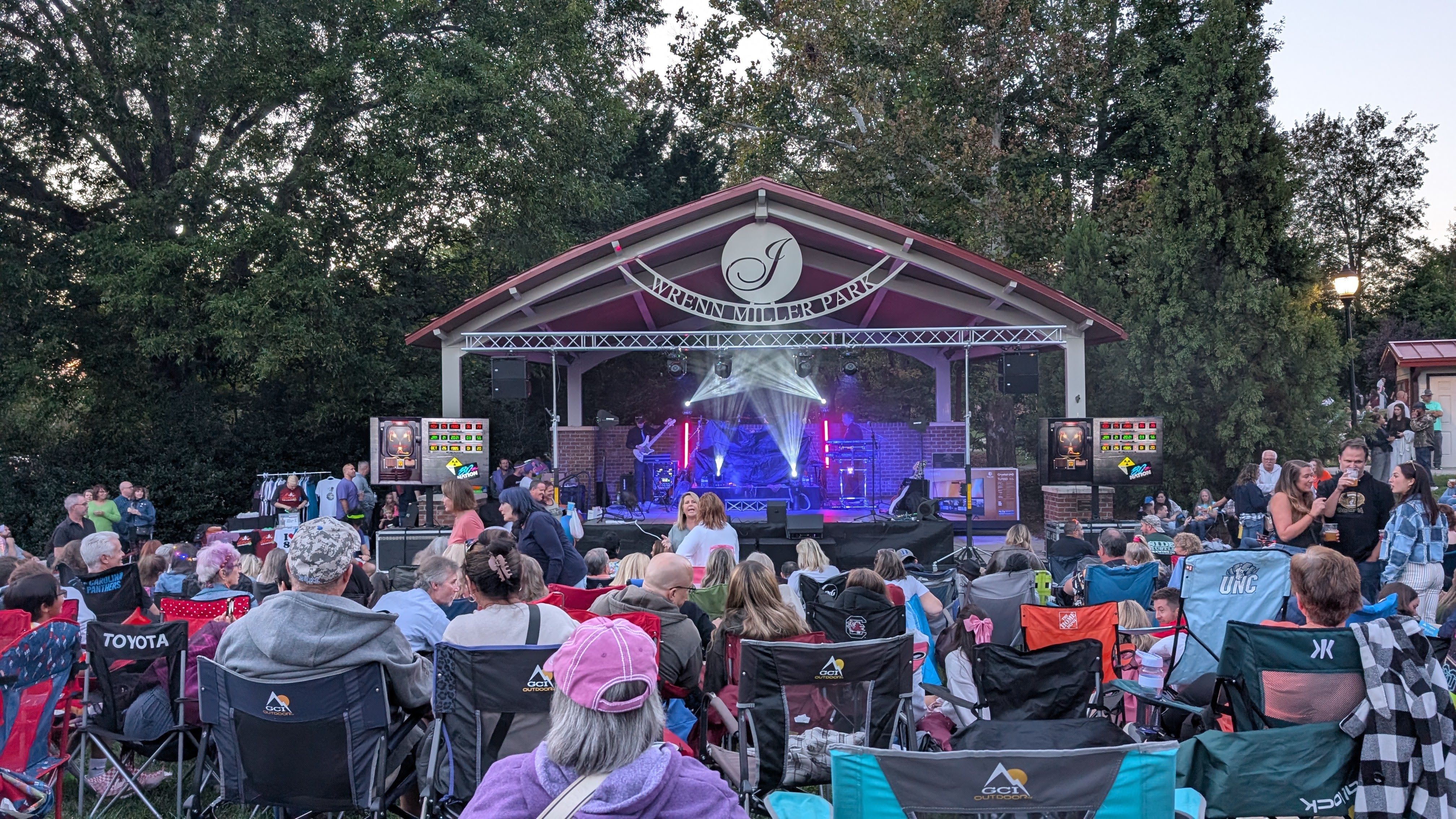 Crowd watching a live concert at Wrenn Miller Park